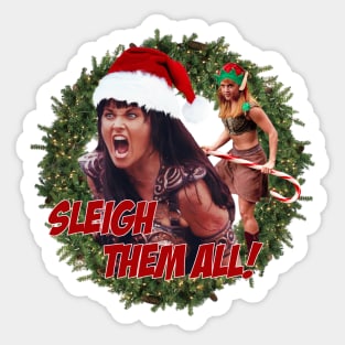 Sleigh Them All Xena & Gabrielle Sticker